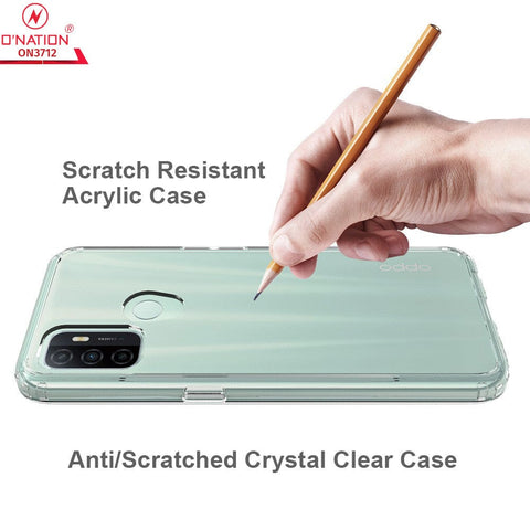 Oppo A53s Cover  - ONation Crystal Series - Premium Quality Clear Case No Yellowing Back With Smart Shockproof Cushions