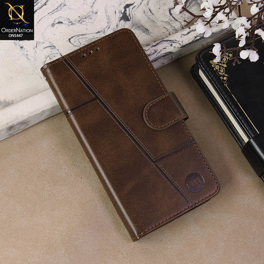 Oppo Reno 15 Pro Cover - Dark Brown  - Premium Leather Megantic Flip Book Covers With Card Holding Option
