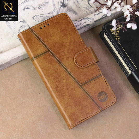 Oppo Reno 15c Cover - Light Brown  - Premium Leather Megantic Flip Book Covers With Card Holding Option