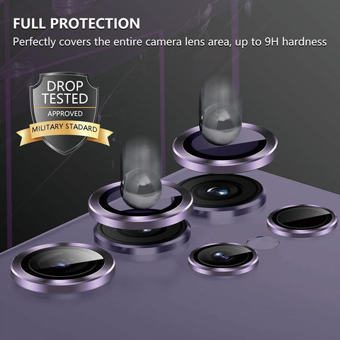 Samsung Galaxy S24 Ultra Camera Protector - Purple - Metal Ring Camera Glass Protector
