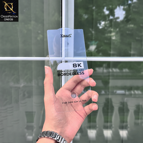Samsung Galaxy S24 Ultra Protector - Transparent - Xmart 8K Tempered Glass Anti Static Screen Protector With Curved Clear Screen Film