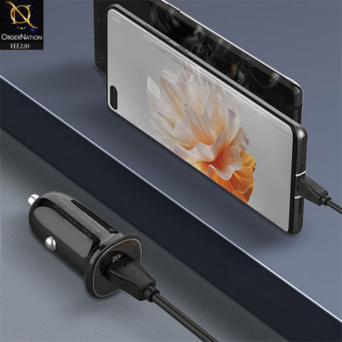 LDNIO 30W Type-C to Type-C PD Super Fast Car charger C106 - Black