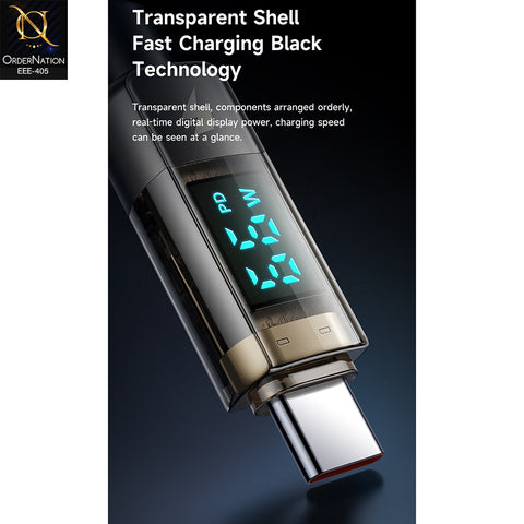 Mcdodo 100W USB-C to USB-C Digital Pro Auto Power Off Transparent Data Cable (1.2m)