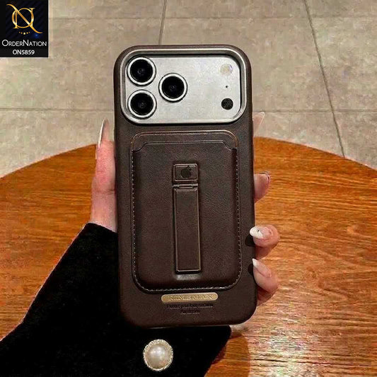 iPhone 18 Pro Max Cover - Black - New Premium RimbMax High Quality Leather Case With Premium Quality Magnatic Card Holding Options And KickStand