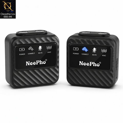 NeePho NP-65 Wireless Lavalier Microphone Kit - IOS & Android - with Active Noise Cancellation