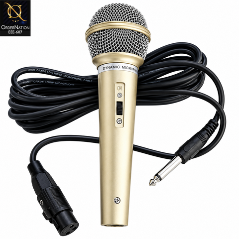 DM-701 Wired Dynamic Microphone with 3m Cable, ON/OFF Switch & Metal Body for Singing & Karaoke with 6.5mm Jack