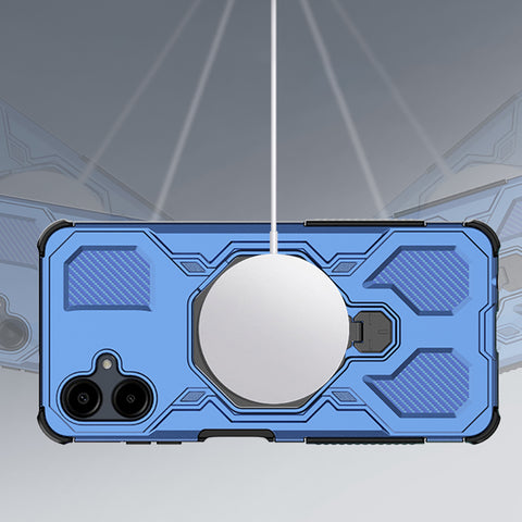 Samsung Galaxy A06 Cover - Blue -  MagSafe Compatible Case with Kickstand Ring Holder TPU Shockproof