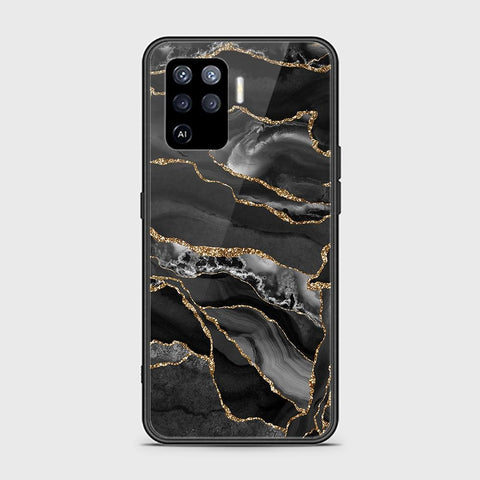 Oppo F19 Pro Cover - Black Marble Series - D319  - HQ Ultra Shine Premium Infinity Glass Soft Silicon Borders Case ( Fast Delivery )