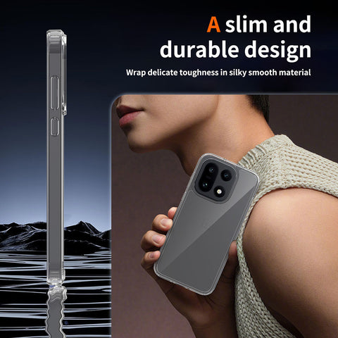 OnePlus 15 Cover  - ONation Crystal Series - Premium Quality Clear Case No Yellowing Back With Smart Shockproof Cushions