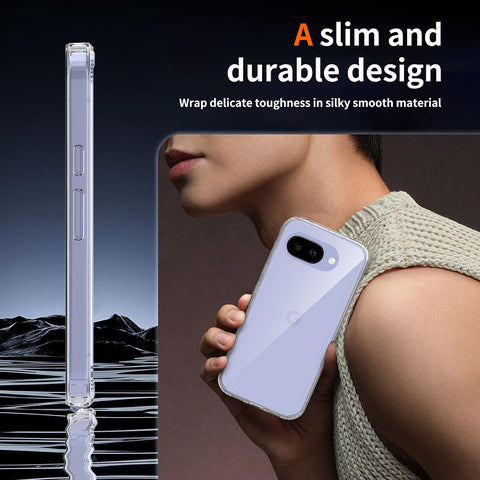 Google Pixel 10a Cover - Transparent - ONation Crystal Series - Premium Quality Clear Case No Yellowing Back With Smart Shockproof Cushions