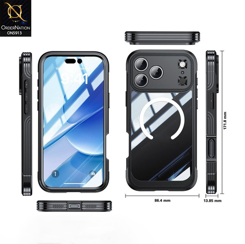 iPhone 17 Pro Max Cover - Black - New Premium Quality Pc Shell Case With MagSafe And FingerPrint Supported