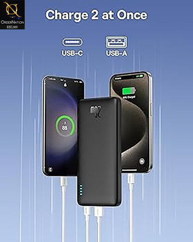 Baseus Portable Charger, 20W PD QC Power Bank Fast Charging, 10000mAh Slim Battery Pack Charger Portable