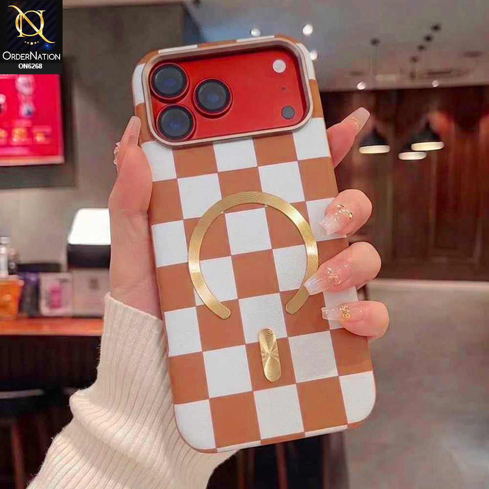 iPhone 17 Pro Max Cover - Brown - Luxury Magnetic Compatible Phone Case with Magnetic Ring Holder & Camera Protection