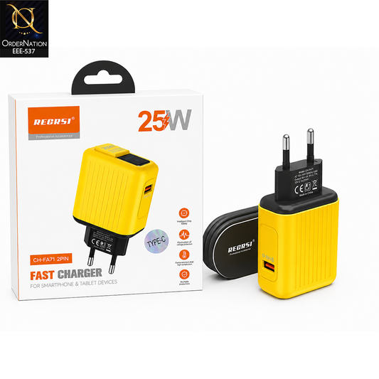 RECRSI CH-FA71 25W Fast Charger with Type-C Port for Smartphone & Tablet