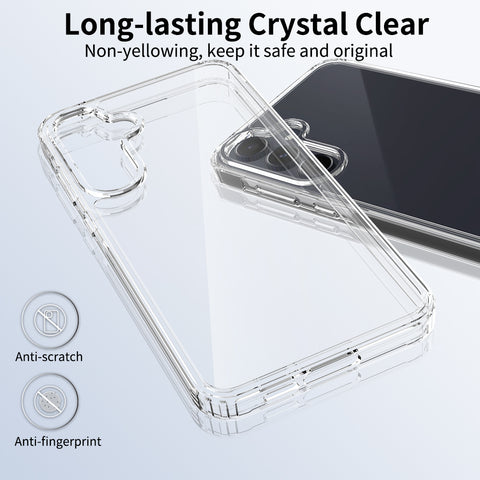 Samsung Galaxy A55 Cover - Transparent - ONation Crystal Series - Premium Quality Clear Case No Yellowing Back With Smart Shockproof Cushions
