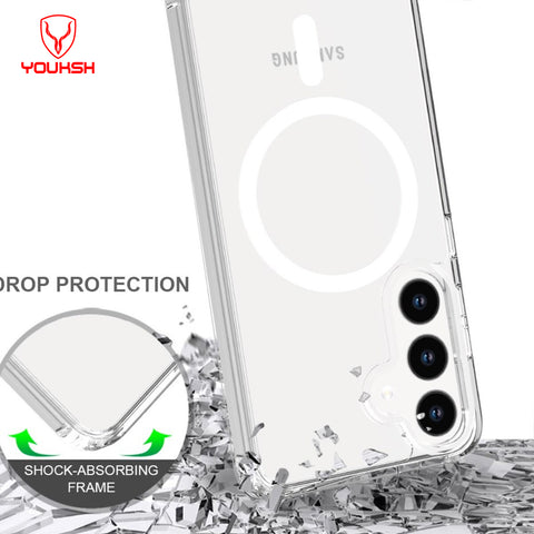 Samsung Galaxy S24 Plus Cover - Transparent - Youksh Magsafe Clear Soft Borders Case