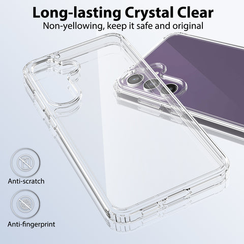 Samsung Galaxy S24 FE Cover - Transparent - ONation Crystal Series - Premium Quality Clear Case No Yellowing Back With Smart Shockproof Cushions