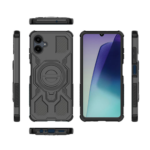 Samsung Galaxy A06 Cover - Black -  MagSafe Compatible Case with Kickstand Ring Holder TPU Shockproof