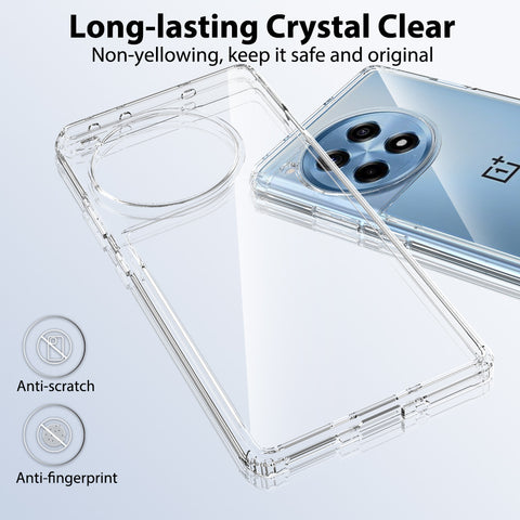 OnePlus Ace 3 Cover  - ONation Crystal Series - Premium Quality Clear Case No Yellowing Back With Smart Shockproof Cushions