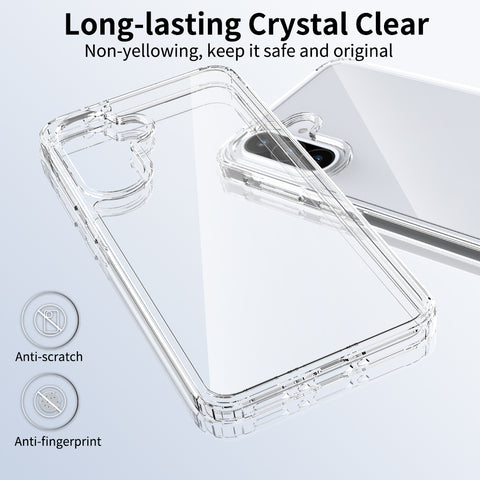 Samsung Galaxy A36 Cover - Transparent - ONation Crystal Series - Premium Quality Clear Case No Yellowing Back With Smart Shockproof Cushions