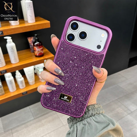 iPhone 18 Pro Max Cover - Maroon - Luxury Bling Rhinestones Diamond shiny Glitter Soft TPU Case