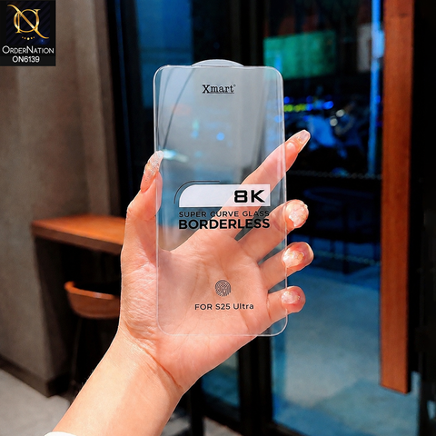 Samsung Galaxy S25 Ultra Protector - Transparent - Xmart 8K Tempered Glass Anti Static Screen Protector With Curved Clear Screen Film