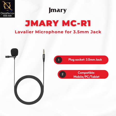 Jmary MC-R1 Lavalier Microphone for 3.5mm Jack
