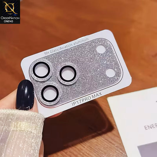 iPhone 17 Pro Max Camera Protector Lens  - Silver - Xmart Glitter Camera Lens Protector Ultra HD & Anti-Reflection
