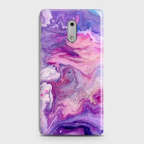 Nokia 6 Cover - Chic Blue Liquid Marble Printed Hard Case with Life Time Colour Guarantee