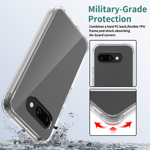 Google Pixel 9a Cover - Transparent - ONation Crystal Series - Premium Quality Clear Case No Yellowing Back With Smart Shockproof Cushions