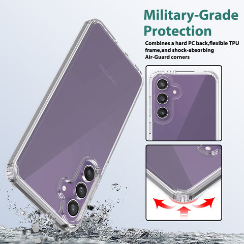 Samsung Galaxy S24 FE Cover - Transparent - ONation Crystal Series - Premium Quality Clear Case No Yellowing Back With Smart Shockproof Cushions