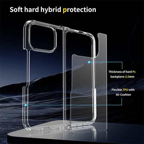 Google Pixel 10 Pro Fold Cover - Transparent - ONation Crystal Series - Premium Quality Clear Case No Yellowing Back With Smart Shockproof Cushions