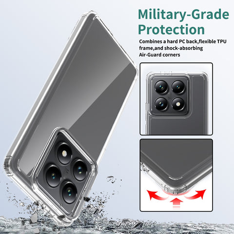 Xiaomi 14T Pro Cover - Transparent - ONation Crystal Series - Premium Quality Clear Case No Yellowing Back With Smart Shockproof Cushions