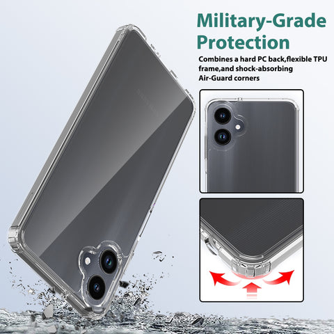Samsung Galaxy A06 Cover - Transparent - ONation Crystal Series - Premium Quality Clear Case No Yellowing Back With Smart Shockproof Cushions