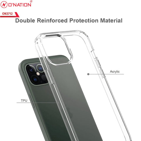 iPhone 12 Pro Max Cover - Black - ONation Crystal Series - Premium Quality Clear Case No Yellowing Back With Smart Shockproof Cushions
