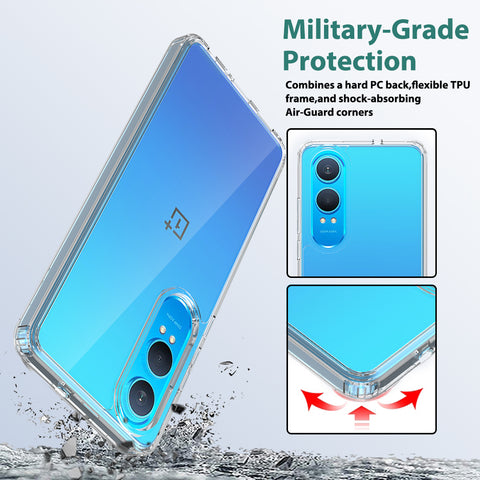 OnePlus Nord CE 4 Lite Cover - Transparent - ONation Crystal Series - Premium Quality Clear Case No Yellowing Back With Smart Shockproof Cushions