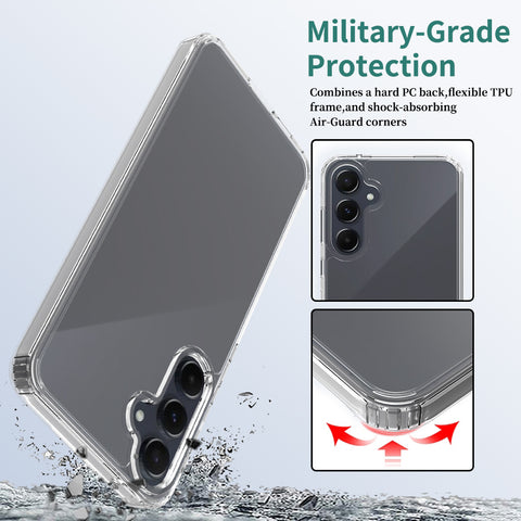 Samsung Galaxy A55 Cover - Transparent - ONation Crystal Series - Premium Quality Clear Case No Yellowing Back With Smart Shockproof Cushions