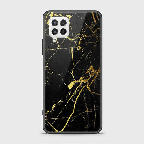 Samsung Galaxy A22 Cover - Black Marble Series - ( D18 ) HQ Ultra Shine Premium Infinity Glass Soft Silicon Borders Case ( Fast Delivery )