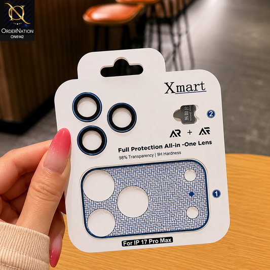 iPhone 17 Pro Max Camera Lens - Blue - Premium AR+AF Full Camera Lensage Camera Lens Protector  9H Tempered Glass | HD Clear Protection