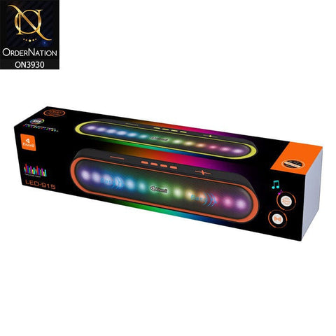 Kisonli LED-915 Super Bass Speakers Blue Tooth Speaker Sound Bar Woofer Speaker With Fm Radio - Black