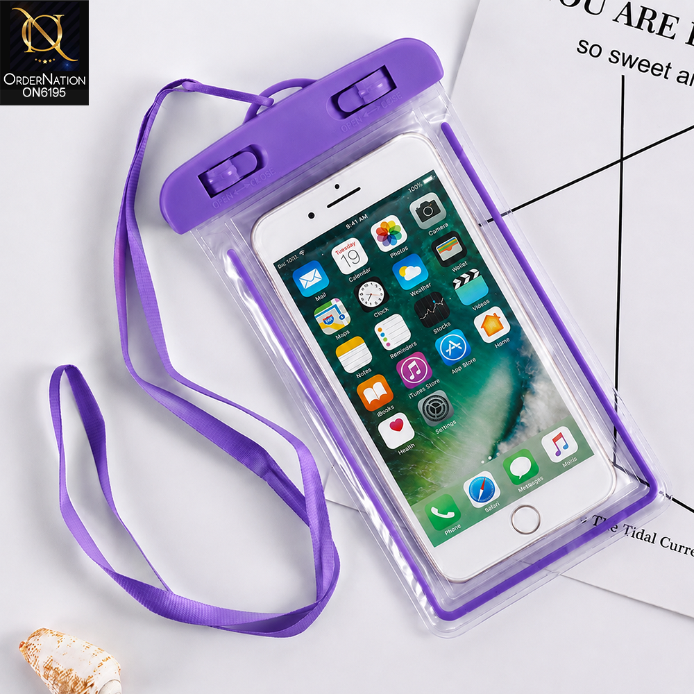 Waterproof Phone Pouch with Adjustable Neck Lanyard and Touchscreen Protection