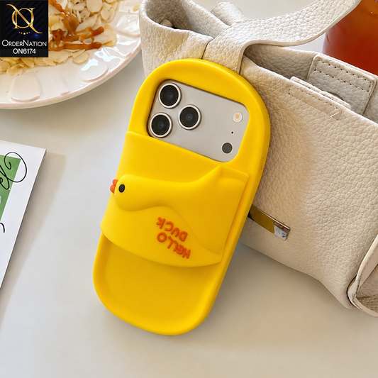 iPhone 17 Pro Max Cover - Yellow - Cute Slipper Design Soft Silicone Shockproof Mobile Back Cover