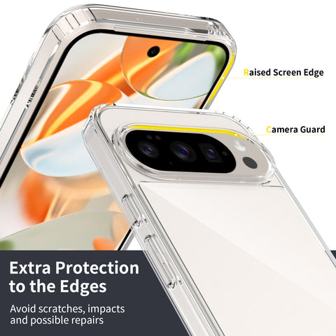 Google Pixel 10 Cover - Transparent - ONation Crystal Series - Premium Quality Clear Case No Yellowing Back With Smart Shockproof Cushions