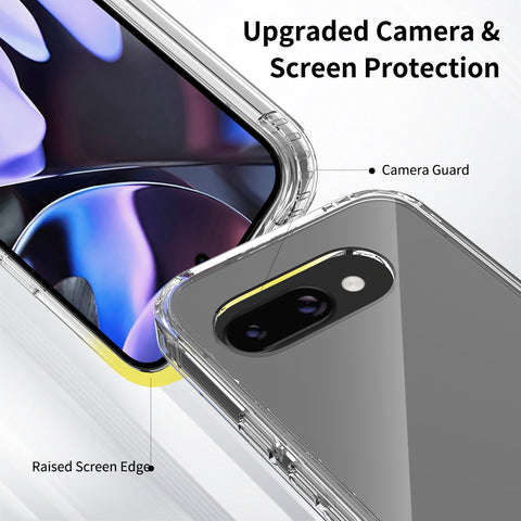 Google Pixel 9a Cover - Transparent - ONation Crystal Series - Premium Quality Clear Case No Yellowing Back With Smart Shockproof Cushions