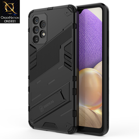 Samsung Galaxy A72 Cover - Black - New Ultra Punk TPU Shockproof Phone Case with Kickstand And Camera Protection