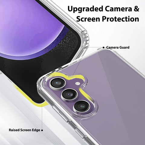Samsung Galaxy S24 FE Cover - Transparent - ONation Crystal Series - Premium Quality Clear Case No Yellowing Back With Smart Shockproof Cushions