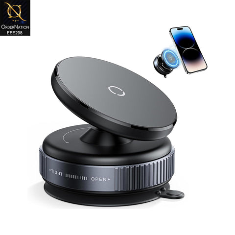 Vacuum Suction Magnetic Phone Mount, 360° Rotatable Mobile Holder K009 - Black