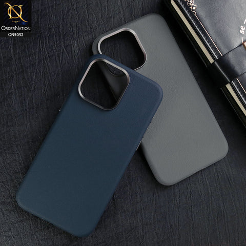 iPhone 15 Pro Max Cover - Gray - Henks Bracket Leather Series - Leather Texture Soft TPU Case