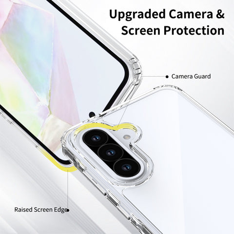 Samsung Galaxy A36 Cover - Transparent - ONation Crystal Series - Premium Quality Clear Case No Yellowing Back With Smart Shockproof Cushions