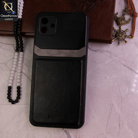 Samsung Galaxy M13 5G Cover - Black -  Soft Frame Protection Luxury Back Leather Case Back Cover Silicone Shockproof Silm Cover